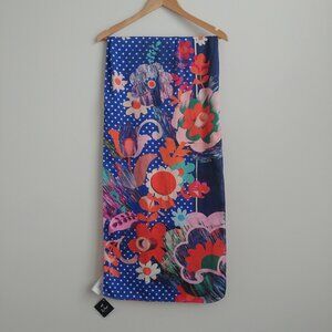 NEW WITH TAGS Echo scarf blue orange red flowers